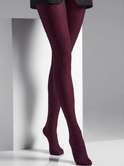 Veneziana 3D Patterned Tights Pola 60 Den Bordeaux