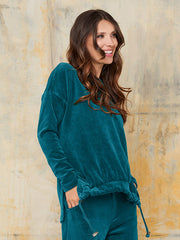 Lega medvilninis laisvalaikio džemperis "Nomera Dark Teal Velour"
