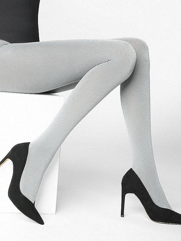Marilyn 3D колготки из микрофибры "Shine E57 100 Den Grey - Silver Lurex"