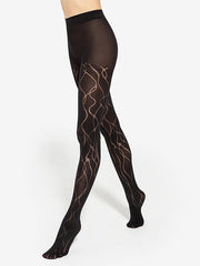 Gatta Patterned Tights Savage 01 50 Den Black