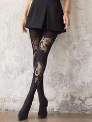 Marilyn колготки с узором "Allure B03 60 Den Black - Gold"