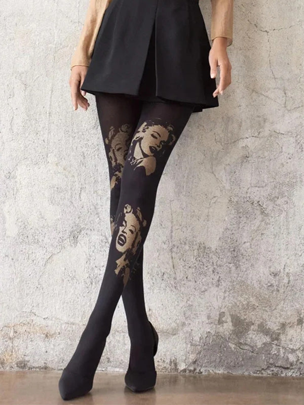 Marilyn колготки с узором "Allure B03 60 Den Black - Gold"