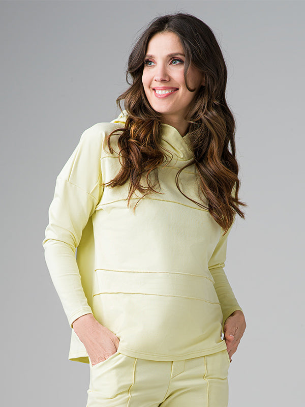 Lega хлопковая повседневный джемпер с капюшоном "Juna Light Yellow"