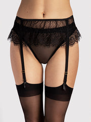 Fiore Lace Suspender Belt Zephyr Black