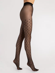 Fiore Patterned Tights Hailey 15 Den Black