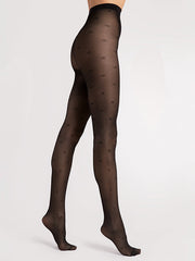 Fiore Patterned Tights Lea 30 Den Black