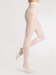 Fiore Patterned Tights Lea 30 Den Ecru
