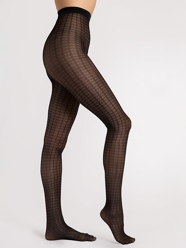 Fiore колготки с узором "Candy Rush 30 Den Black"