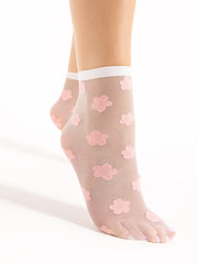 Fiore raštuotos kojinaitės "Jodie 20 Den Off White - Pink"