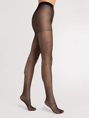 Fiore Patterned Tights Charlene 15 Den Black