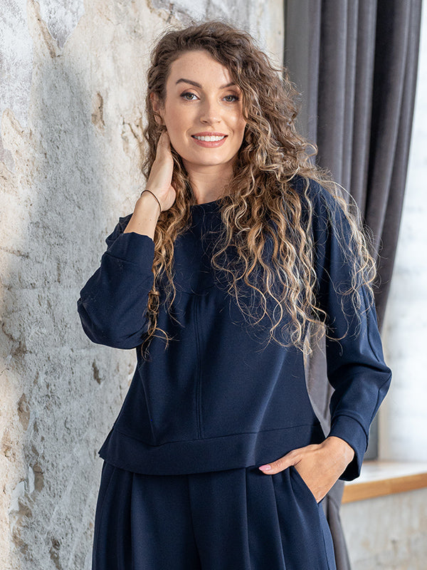 Lega Blouse With Viscose Justa Navy