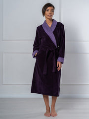Belmanetti dvisluoksnis chalatas su bambuko pluoštu "Luzern 2 Purple Velour"