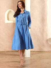 Lega Viscose Shirt Dress Lodeta Light Blue