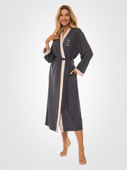L&L ilgas viskozinis chalatas "Rajana Long Graphite - Grey"