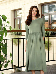 Lega viskozinė midi suknelė "Lyra Olive"
