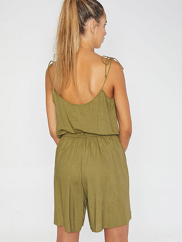 Ysabel Mora Viscose Playsuit Tanice Olive