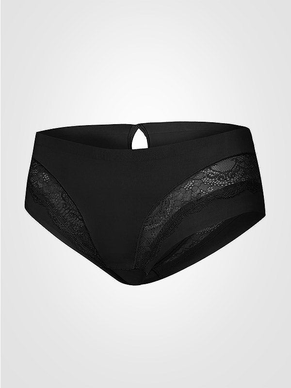Julimex lazeriu kirptos kelnaitės su nėriniais "Kiss Black"