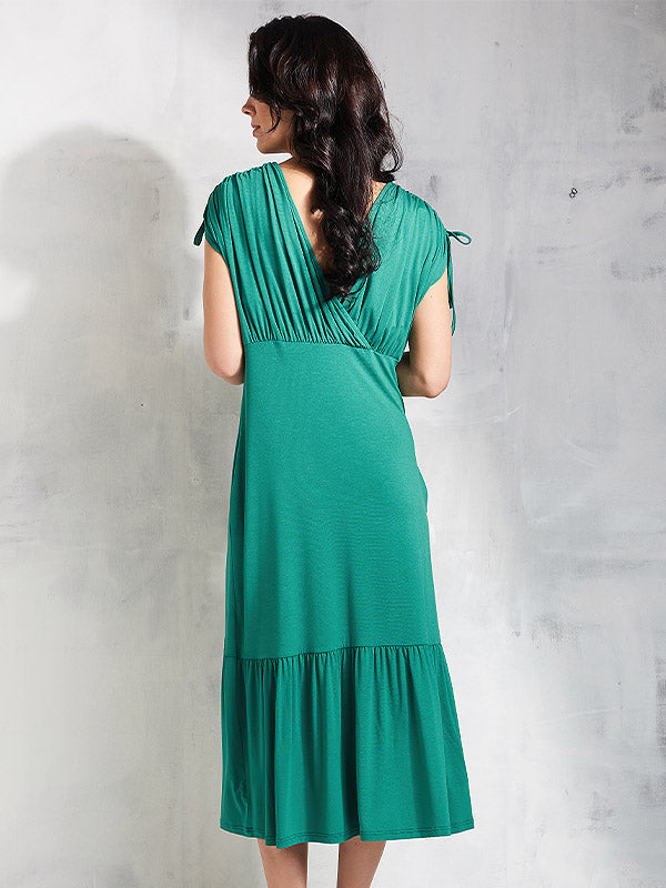 Lega Viscose Dress Kaisa Pine Green