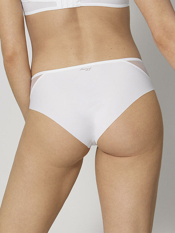 Sloggi lengvos lazeriu kirptos besiūlės hipster kelnaitės "Oxygene H White"