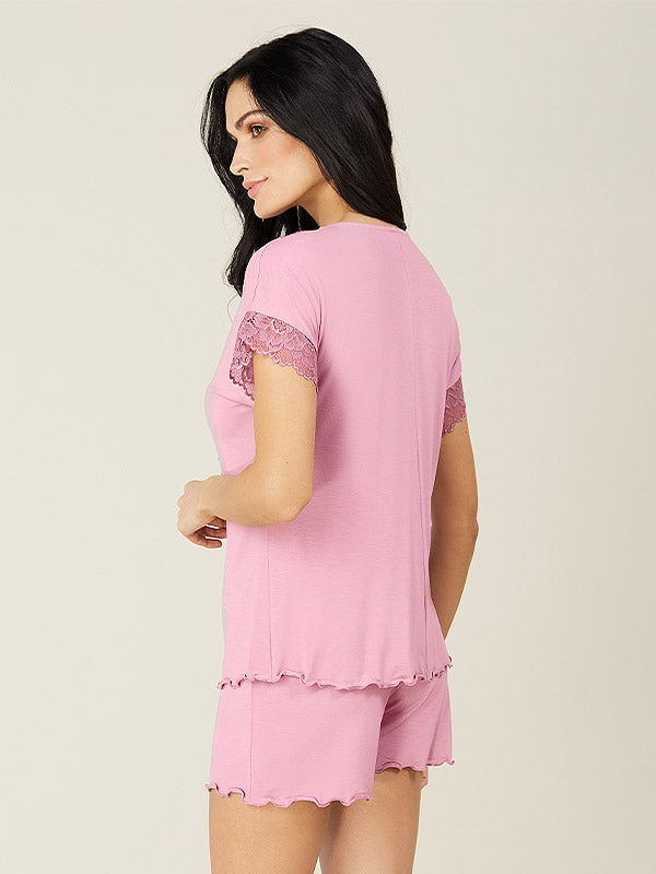 Lega Viscose Pyjamas Renna Dusty Pink