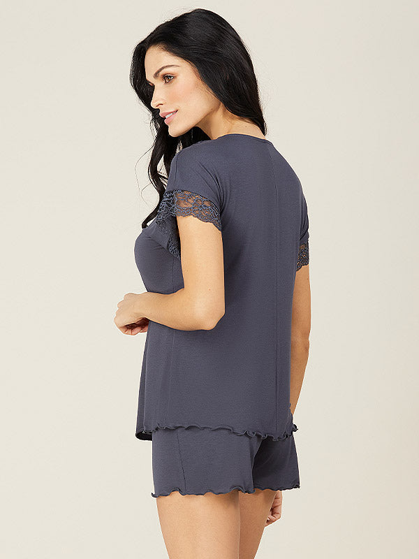 Lega Viscose Pyjamas Renna Blueish Grey