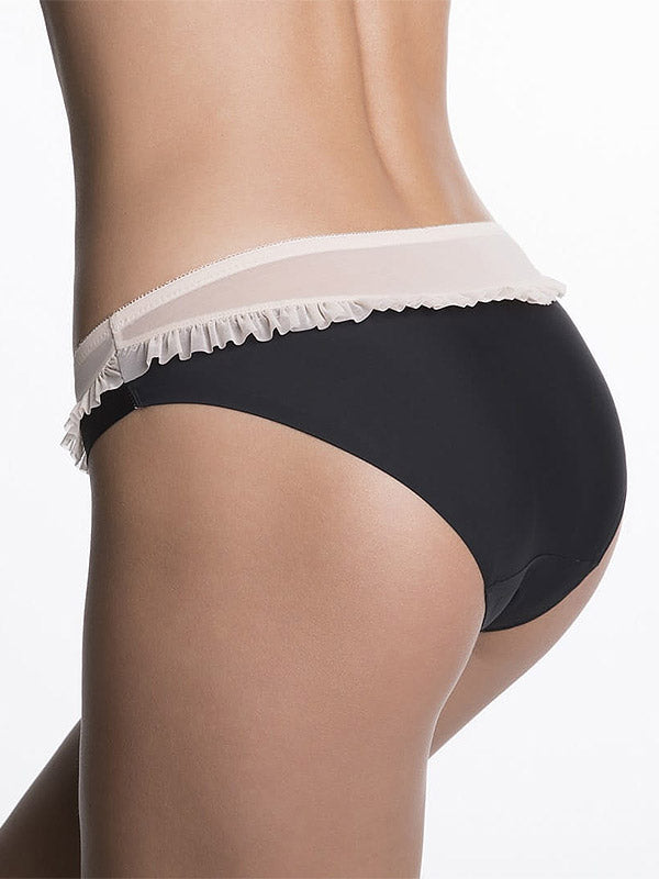 Julimex Panty with Ruffles Madam Black - Nude