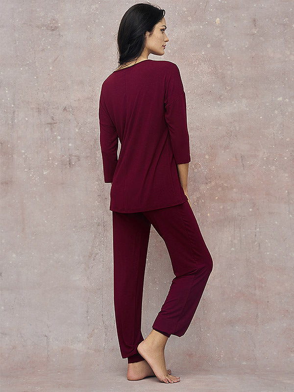 Lega Viscose Pajamas Amina Bordeaux