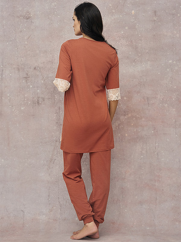 Lega Cotton Pajamas Scarlet Cinnamon - Light Brown