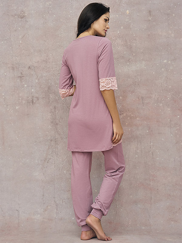 Lega Cotton Pajamas Scarlet Dark Pink