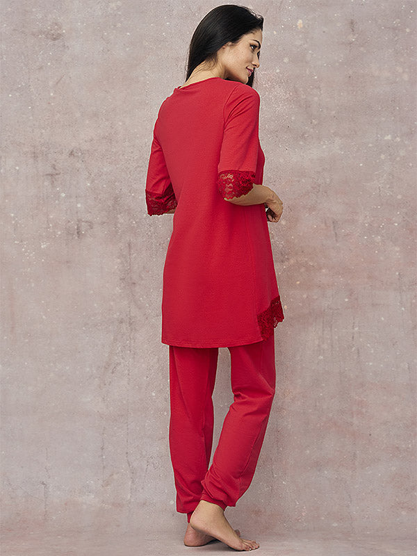 Lega Cotton Pajamas Scarlet Red