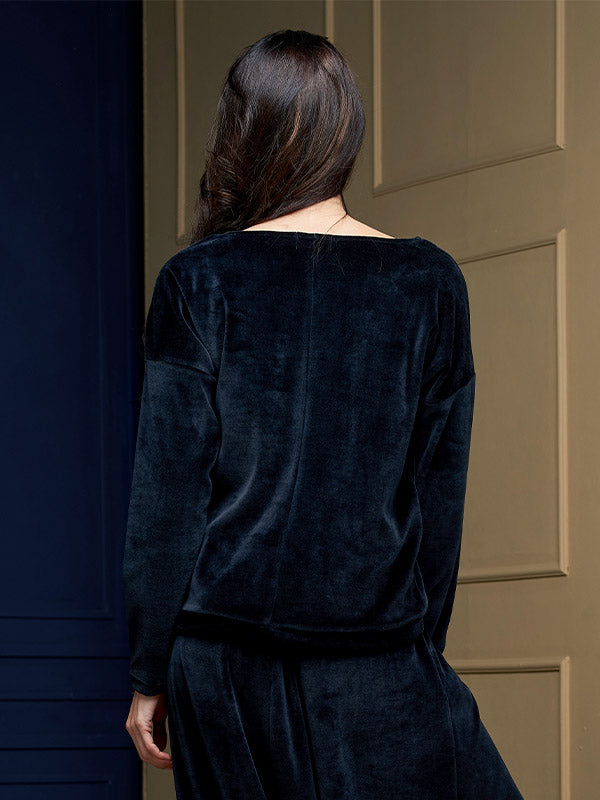 Lega свободная блуза из хлопка "Milina Black Velour"