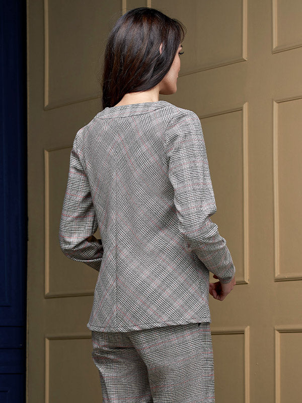 Lega Blouse Violette Multicolor Tweed