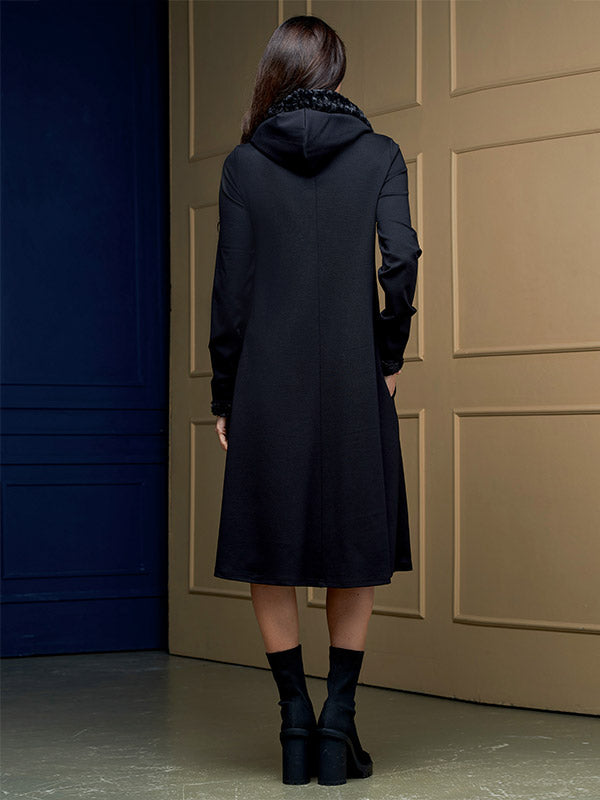 Lega Dress With Fur Henrieta Black