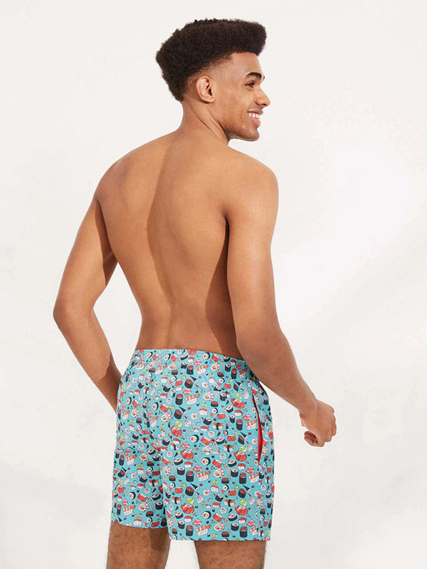 Ysabel Mora men's swim shorts Sushi Light Blue - Multicolor