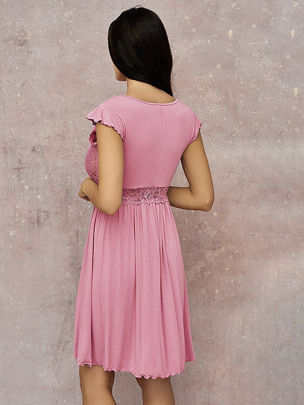Lega ночная сорочка из вискозы с кружевом "Meda Dusty Pink"