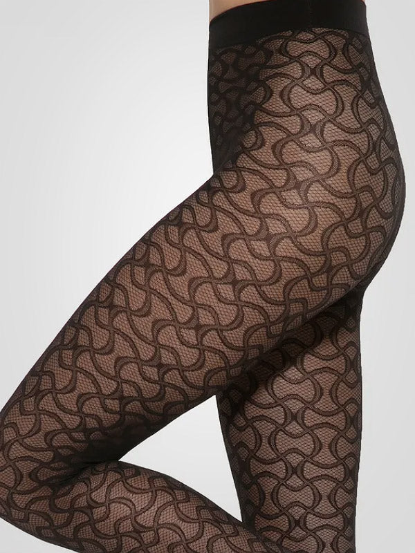 Gatta Patterned Tights Modern 01 40 Den Black