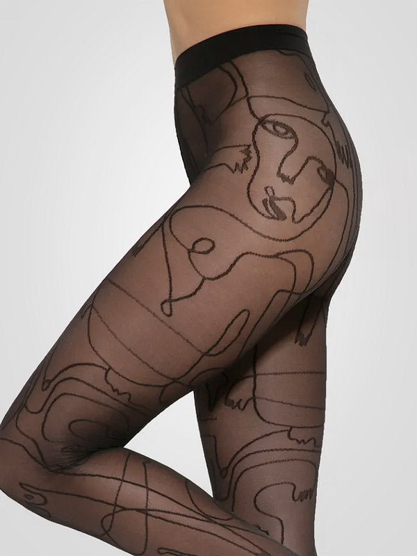 Gatta Patterned Tights Modern 03 40 Den Black