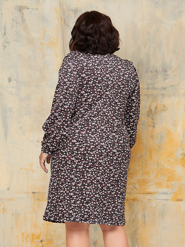 Lega велюровое платье прямого кроя "Neda Black - Beige - Red Flower Print Velour"