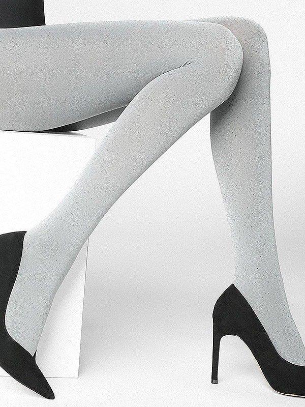 Marilyn 3D колготки из микрофибры "Shine E57 100 Den Grey - Silver Lurex"