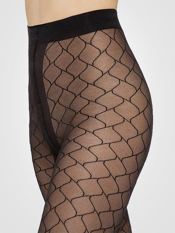 Gatta Patterned Tights Pasione 04 40 Den Black