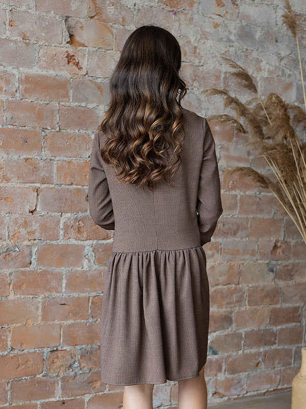 Lega Dress With Faux Fur Jamila Brown - Black