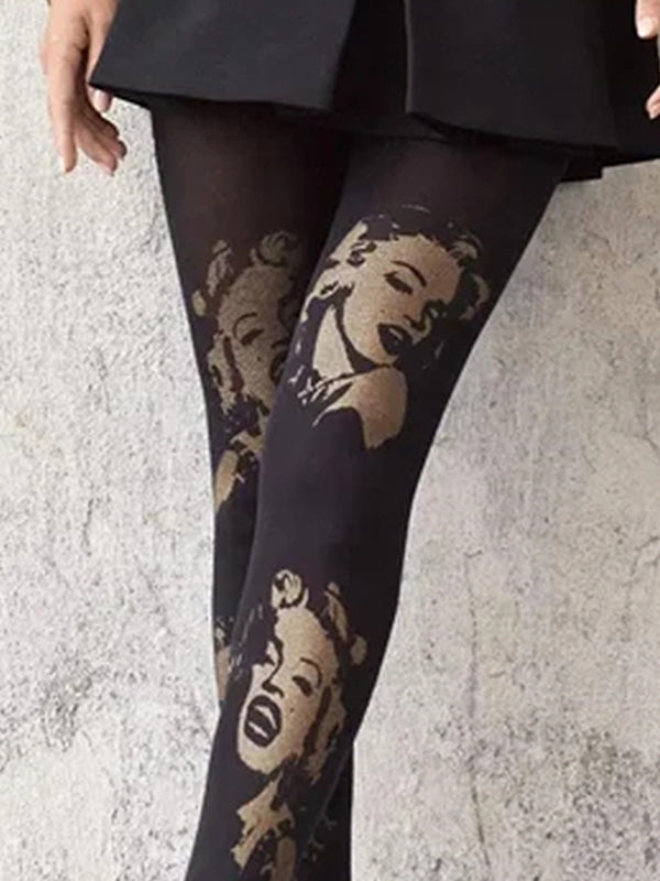 Marilyn колготки с узором "Allure B03 60 Den Black - Gold"