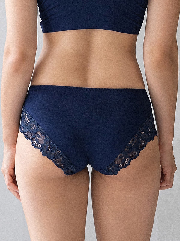 Lega Viscose Panties with Lace Adele Dark Blue