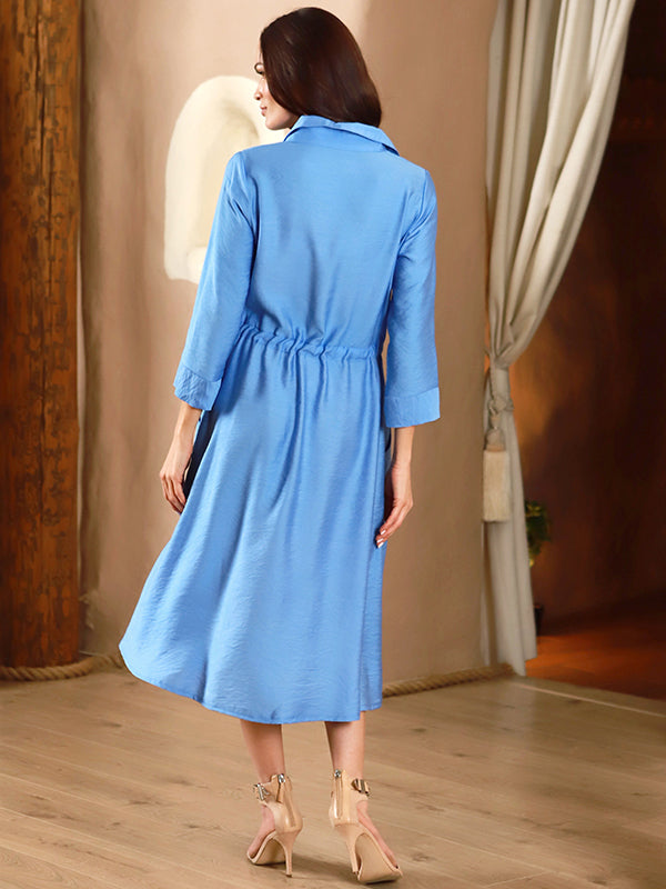 Lega Viscose Shirt Dress Lodeta Light Blue
