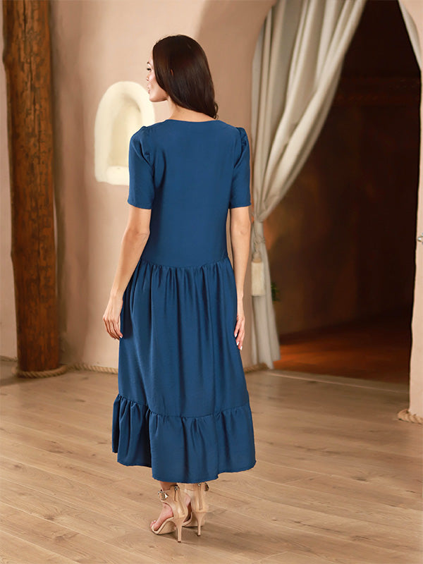 Lega Viscose Midi Dress Trudy Blue