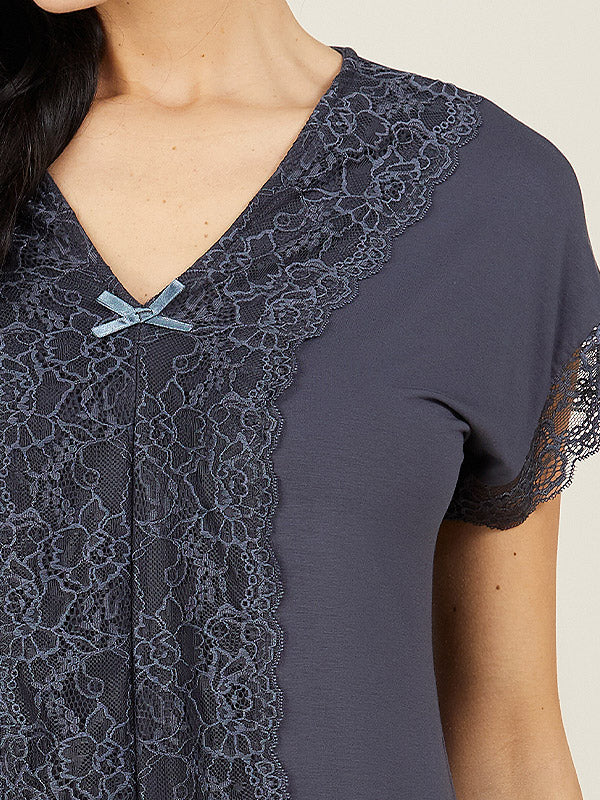 Lega Viscose Pyjamas Renna Blueish Grey