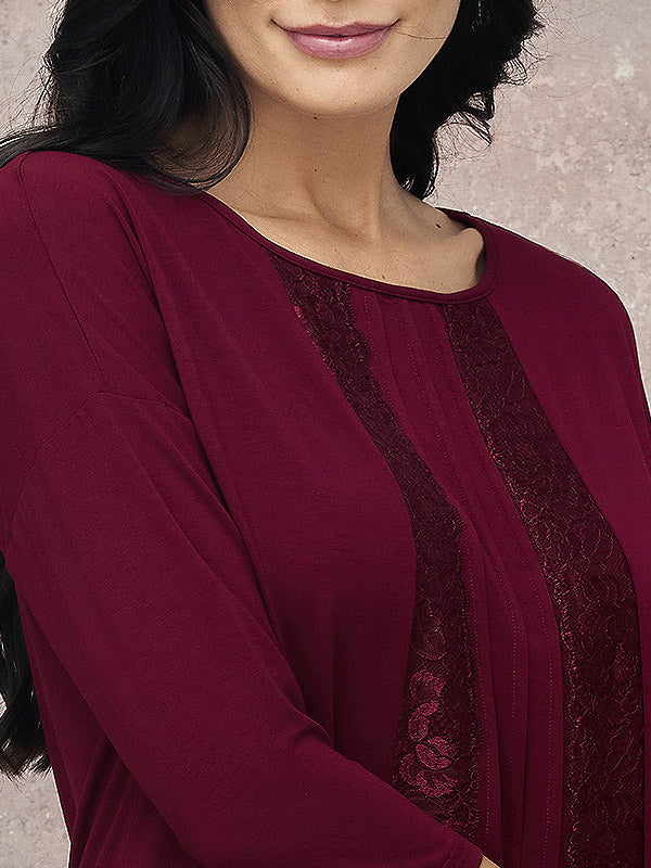 Lega Viscose Pajamas Amina Bordeaux