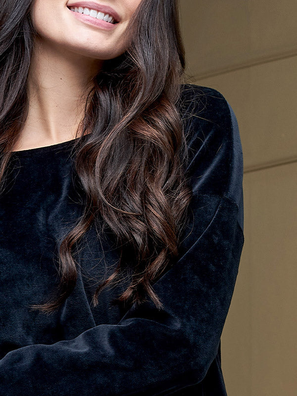 Lega свободная блуза из хлопка "Milina Black Velour"