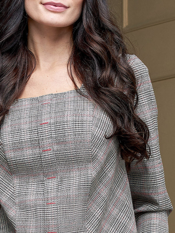 Lega Blouse Violette Multicolor Tweed