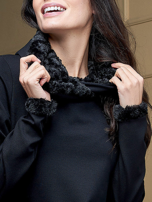 Lega Dress With Fur Henrieta Black